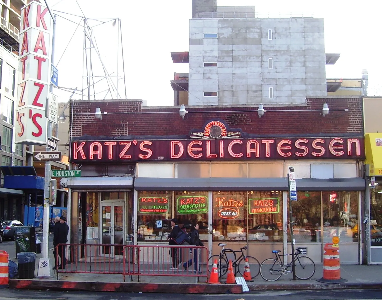 Katz's Delicatessen storefront on East Houston Street, New York